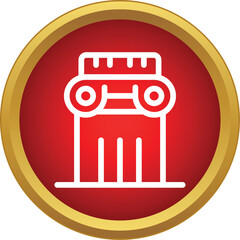 Naklejka premium Column icon symbolizing ancient history, law, culture, and structural support