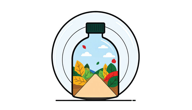 Bottle with mini landscape inside.