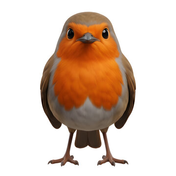 Cartoon robin bird 3d render