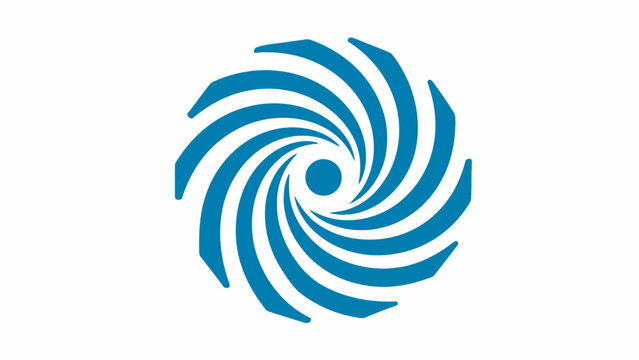 Blue spiral vortex swirl logo icon.