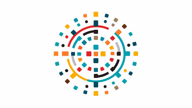 Colorful abstract circular data target infographic icon