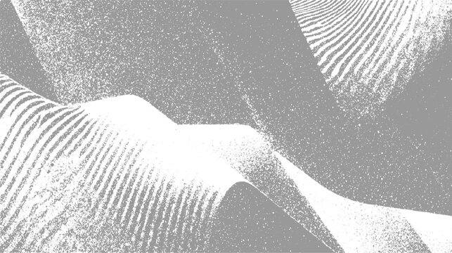 Abstract grayscale textured dunes with parallel lines and granular noise sand