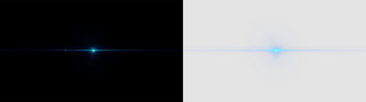 Laser flare shines on a blank background to create a bright blue effect in a clean space with no distractions or other elements shown here