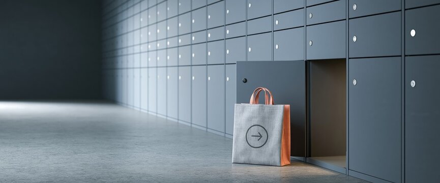 Parcel delivery locker with open compartment
