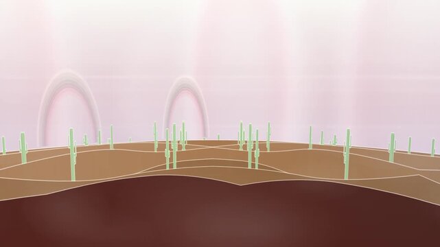Vintage military office cactus desert landscape scenic motion backdrop with shrub detail and sand