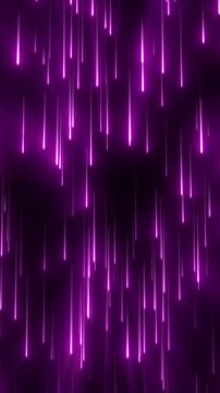 Vertical magenta neon light streaks falling through a dark abstract background, creating futuristic motion and glowing speed.