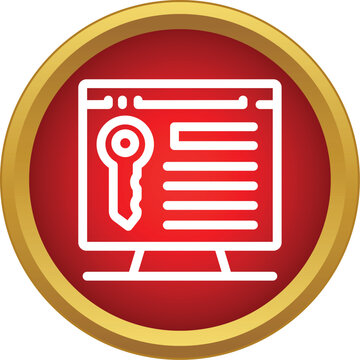 Computer screen showing a key for digital access and online security