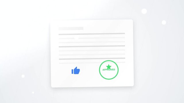 Digital interface with thumbs up and star rating icons.
