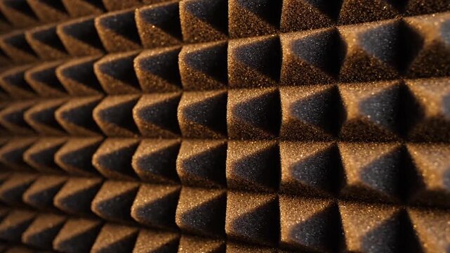 Abstract dark gray soundproofing foam texture, acoustic insulation background, recording studio wall, geometric pattern for noise reduction