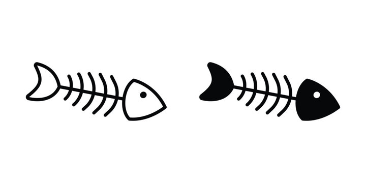 Fish bones icon. Graphic elements vector design.