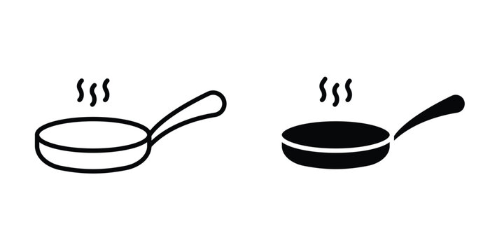 Pan frying icon. Graphic elements vector design.
