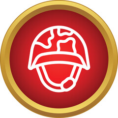 Obraz premium Military helmet icon with camouflage pattern symbolizing army protection and combat gear