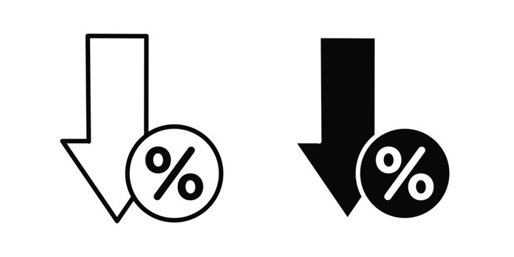 Percent down icon. Graphic elements vector design.