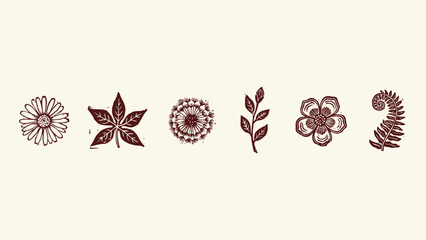 Obraz premium Minimalist floral and botanical vector illustrations set