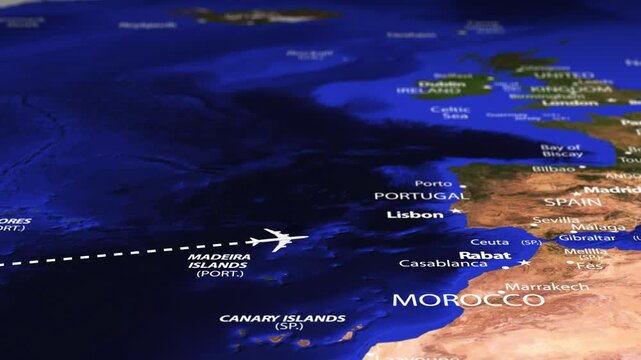 Flight From Mexico City MEXICO to Bucharest ROMANIA with flag pins