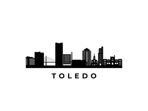 Vector Toledo skyline. Travel Toledo famous landmarks. Business and tourism concept for presentation, banner, web site.