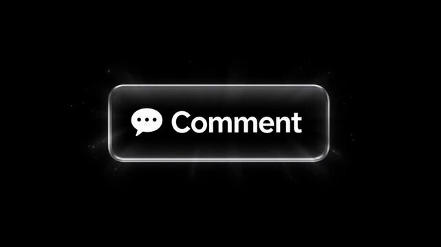 Animated Social Media Call to Action Buttons Like Comment Share Subscribe on Black Background