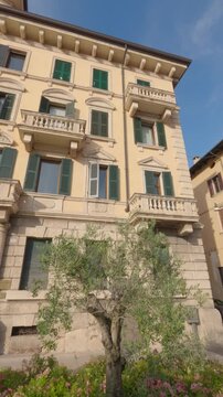 Verona's historic center, sunset light