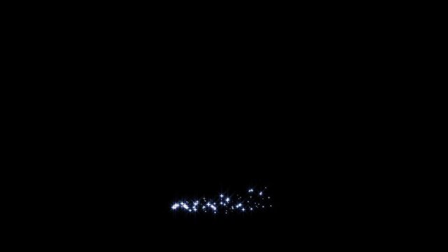 Glittering stars line, glowing sparkle trail animation, shimmering starlight trails twinkling magic dust background, luxury white glitter sparkles star trail magic dust and pixie dust path. 4K video