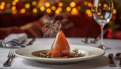 Fototapeta premium Flavorful idea - pear soaked in wine