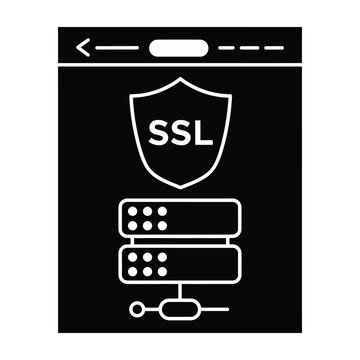 SSL secure server shield icon on computer screen