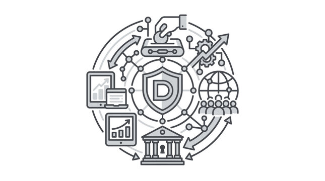 Digital democracy and electronic voting system icon.