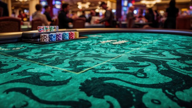 Poker table fabric design