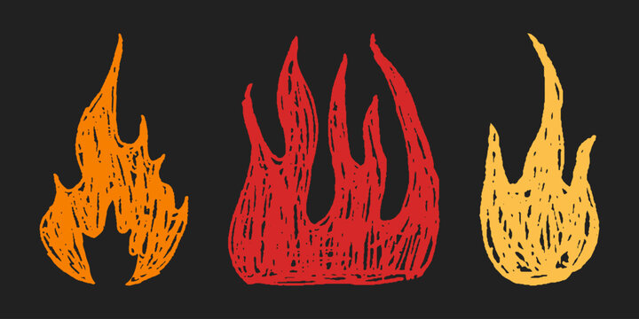 Flame crayon punk with doodle scribble fire for shape element lightning. Music brush grafitti with kid retro drawing for graffiti marker yellow. Icon sketch flame with light doodle flare.