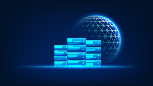 Technology background secure server system with quantum security elements, representing data protection, quantum computing, cybersecurity, advanced encryption, secure networks