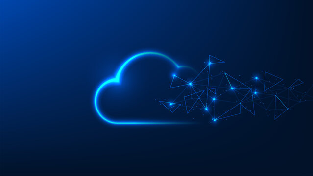 Technology cloud computing connect with digital network line, representing cloud technology, internet connectivity, data transmission, online infrastructure, digital communication, cloud based systems