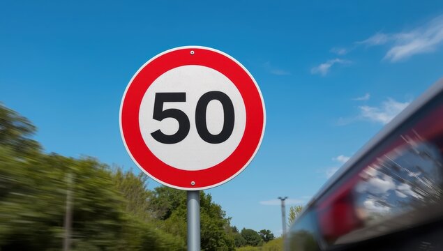 Speed limit of 50.