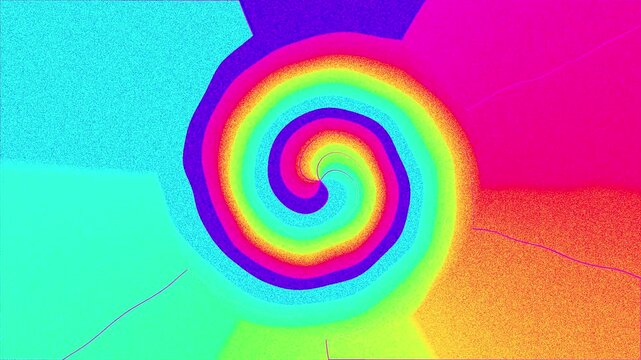 Vibrant Abstract Rainbow Spiral Motion Background Loop.