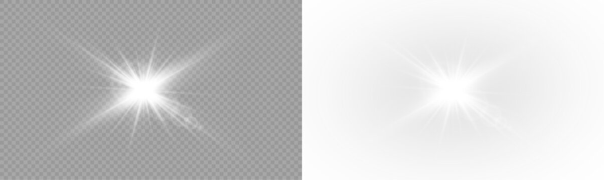 Vector transparent light flare, sunlight special lens flare light effect. Stock royalty free PNG image.	

