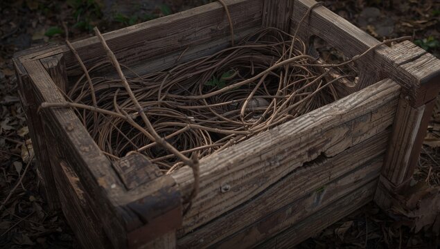 aged wooden box snare