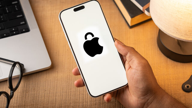 Apple Privacy logo is displayed on a smartphone screen in Bangalore, India, on May 15, 2026