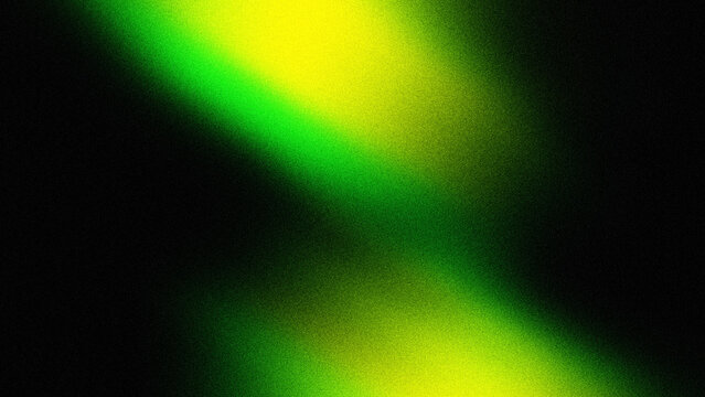 Abstract grainy gradient background with vibrant green and yellow light leak