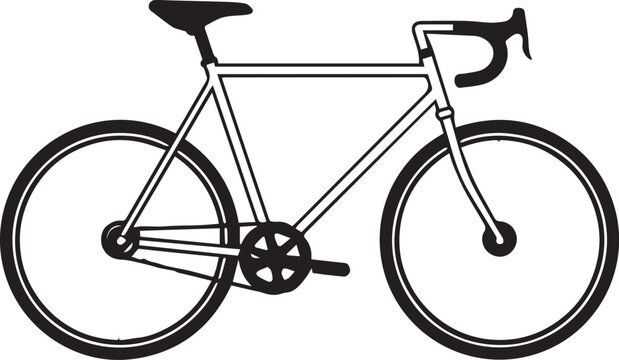 A clean vector illustration of a sleek road bicycle with drop handlebars and a classic frame, ready for a thrilling ride.