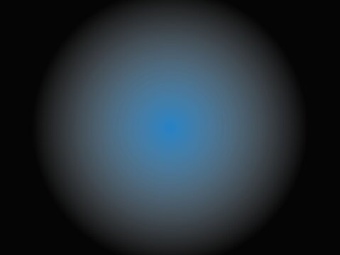 A luminous blue circle with a gradient effect, transitioning from a deep blue center to lighter blue edges, is set against a black background. The circle creates a glowing, halo-like appearance, sugge