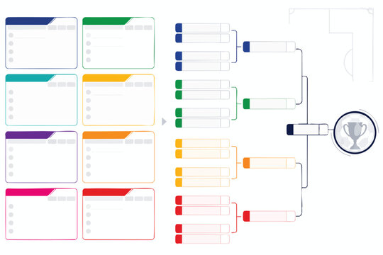 Soccer Match Schedule planner with Football Wall Chart and colorful calendar organization