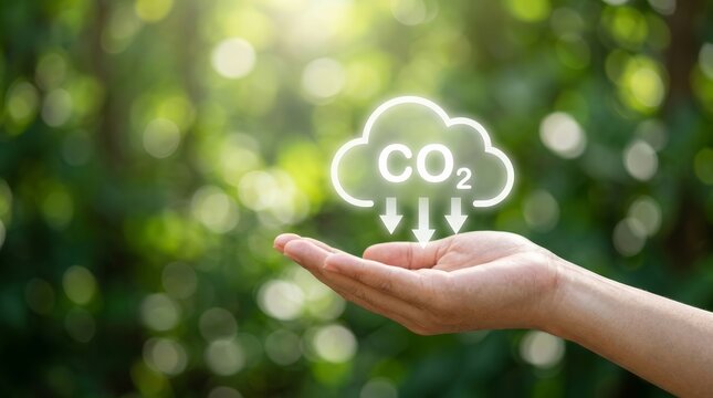 Corporate net zero planning and climate responsibility represented by a CO2 reduction symbol.