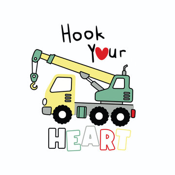 Cute Construction Machinery Cartoon Vector Design
