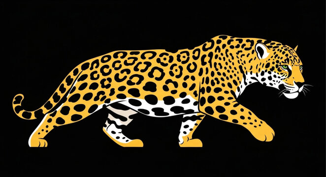 leopard on black background