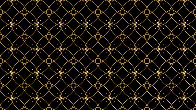 Gold Batik Kawung Pattern Motion Graphic Background for Luxury Video Design