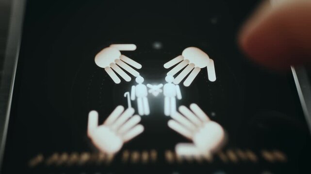 Hands surrounding elder people symbolizing elder care, unity and support