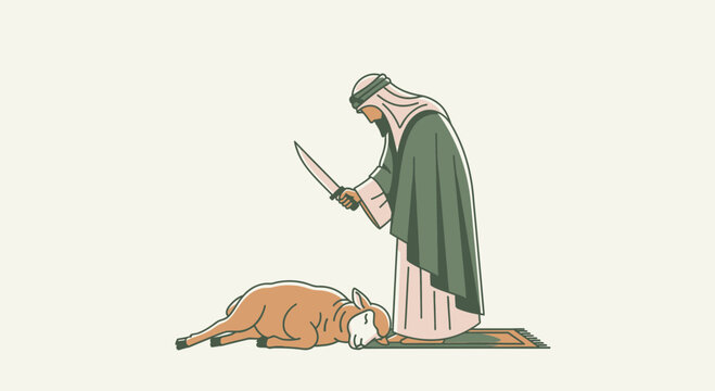Illustration of Qurbani for Eid al-Adha Celebration