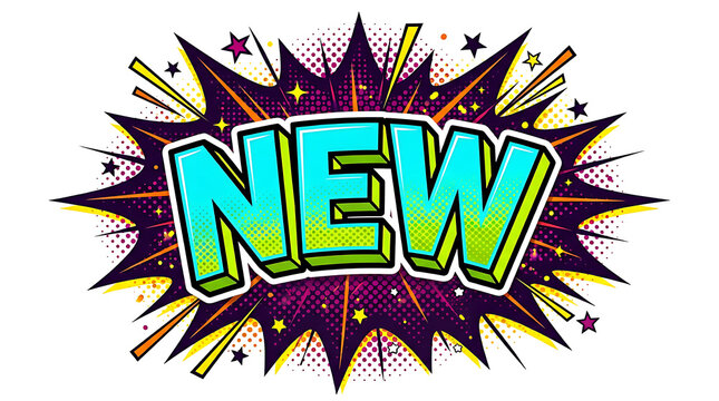 New Word Comic Book Style Burst 4.