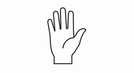 Fototapeta premium Simple Hand Gesture Outline Icon