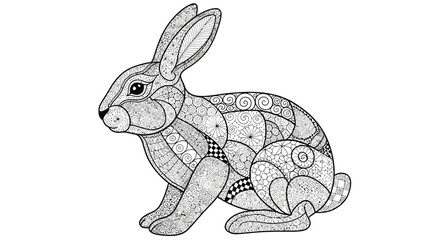 Obraz premium Zentangle Rabbit Coloring Page Illustration