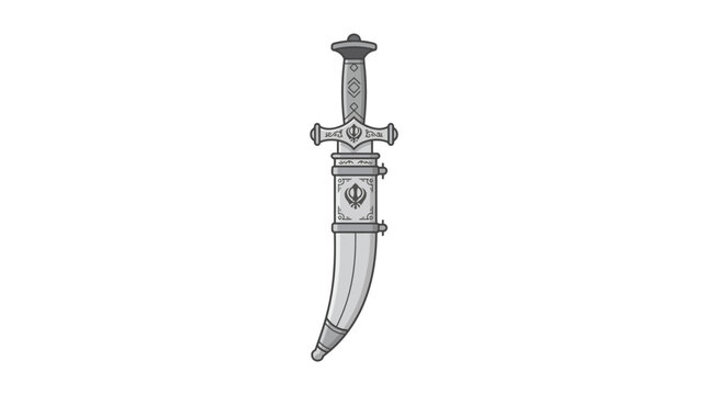Ornate Kirpan Dagger, Sikh Religious Symbol, Traditional Punjabi Weapon
