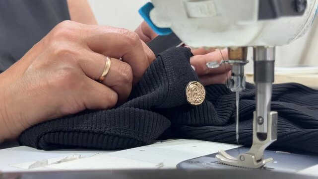  sewing process fingers and fabric sewing machine 